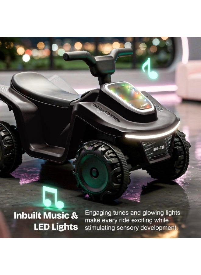 بيبي دراجة أطفال Giddy ATV تعمل بالبطارية | لعبة ركوب كهربائية قابلة لإعادة الشحن مع إضاءة ومنفذ USB وموسيقى | دراجة شاطئية كبيرة للأولاد والبنات من عمر 2 إلى 5 سنوات - Image 5